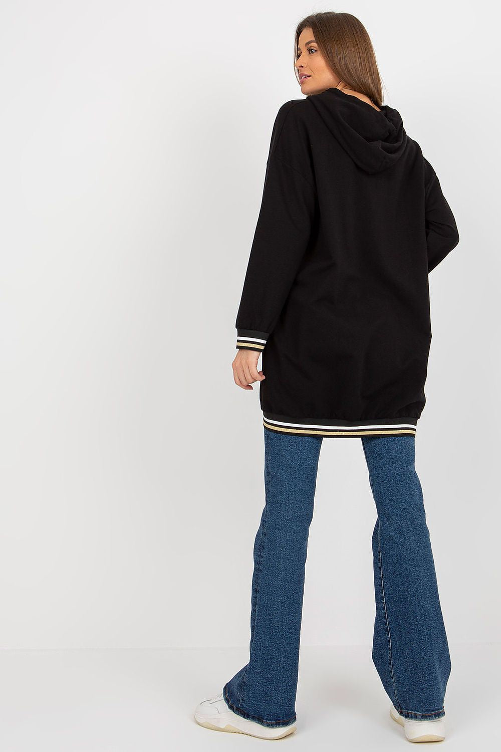 Women's Hoodie Zip-Up Longline Graphic Print Cotton Blend – Hoodie | GUOCALI – view 6