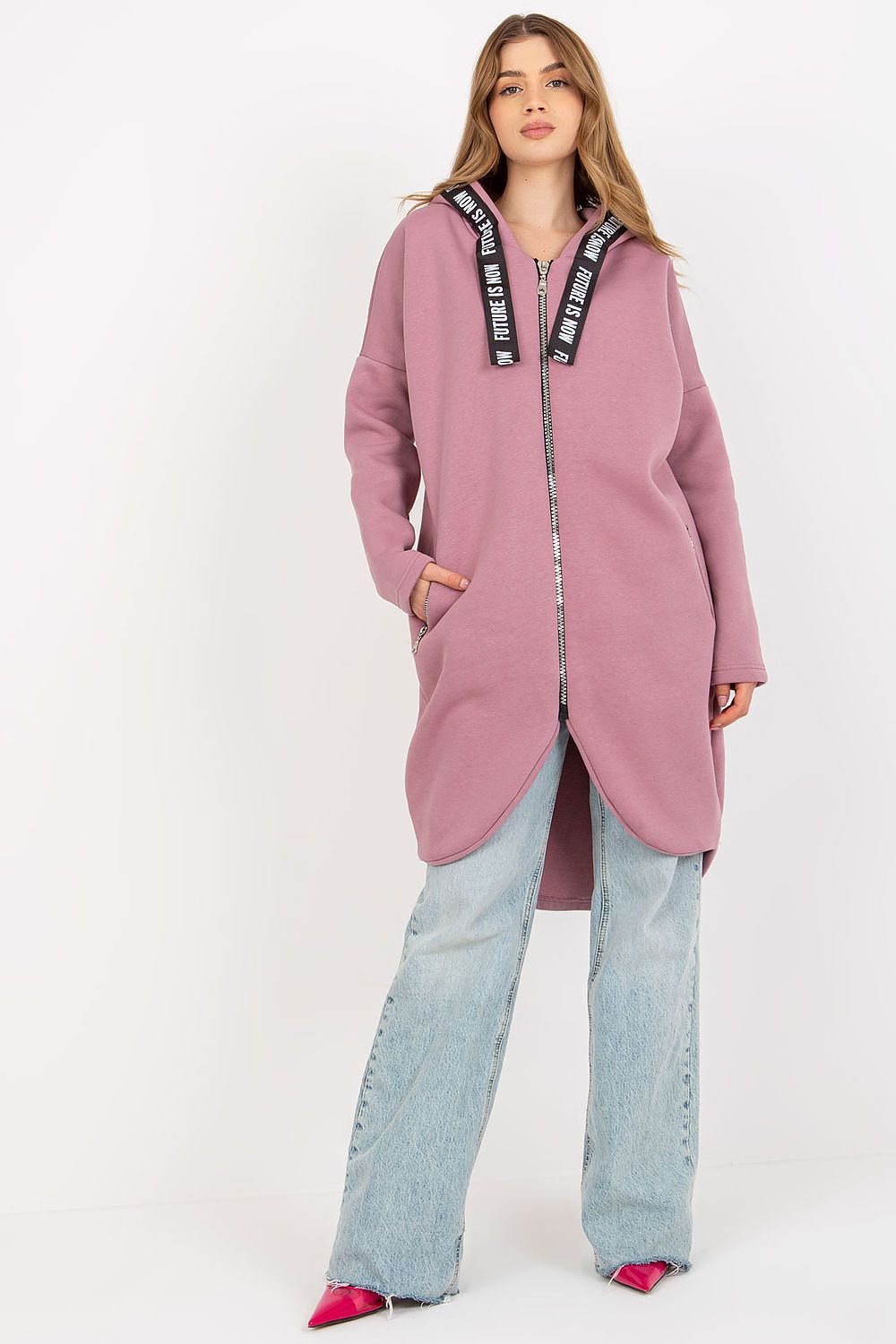 Women's Hoodie Zip-Up Longline Loose Fit Cotton Blend – Hoodie | GUOCALI – view 14