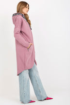 Women's Hoodie Zip-Up Longline Loose Fit Cotton Blend – Hoodie | GUOCALI – view 15