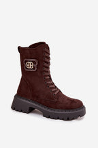 Women's Lace-Up Zip Worker Boots – Boots | GUOCALI – view 2