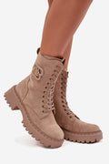 Women's Lace-Up Zip Worker Boots – Boots | GUOCALI – view 4