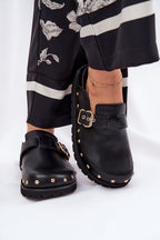Women's Leather Platform Clog Sandals – Sandals | GUOCALI – view 3