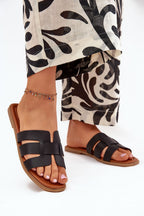 Women's Minimalist Flat Eco-Leather Sandals – Sandals | GUOCALI