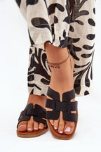 Women's Minimalist Flat Eco-Leather Sandals – Sandals | GUOCALI – view 3