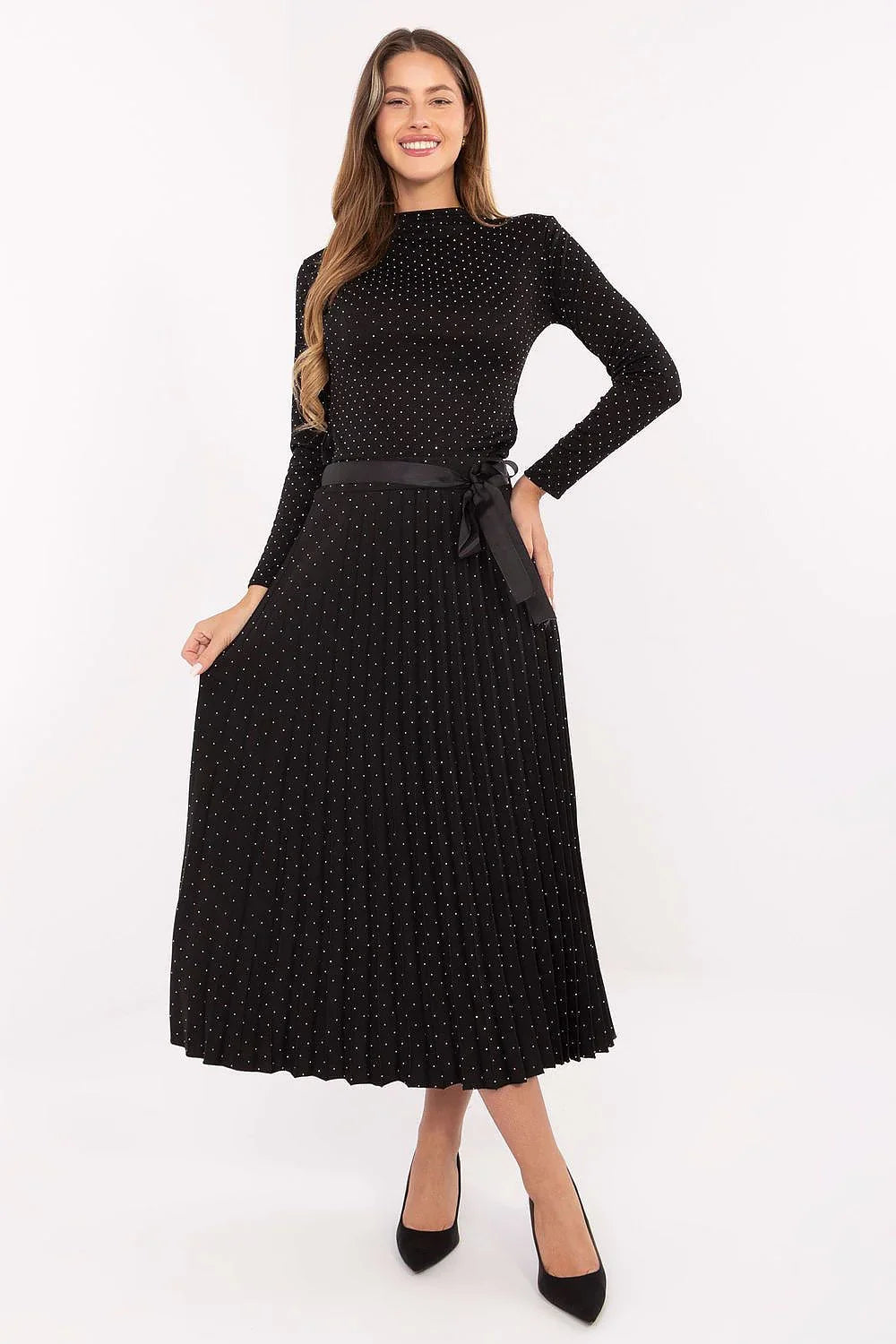 Women's Pleated Viscose Midi Skirt – Skirt | GUOCALI – view 4