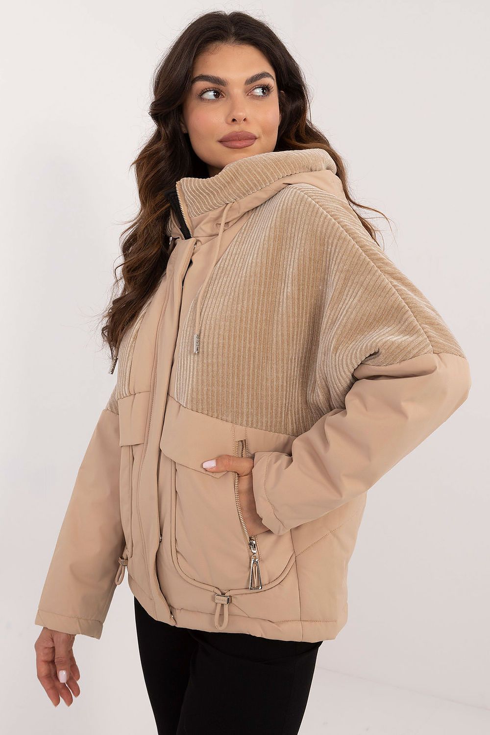 Women's Quilted Transitional Jacket – Brown – Jacket | GUOCALI – view 2