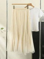 Women's Reversible Pleated High-Waist Midi Skirt – Skirt | GUOCALI – view 4
