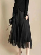 Women's Reversible Pleated High-Waist Midi Skirt – Skirt | GUOCALI – view 5