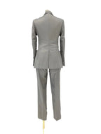 Women's Single-Breasted Notch Lapel Pantsuit – Light Grey – Pant Suit | GUOCALI – view 2