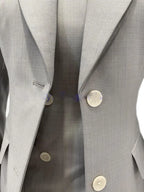 Women's Single-Breasted Notch Lapel Pantsuit – Light Grey – Pant Suit | GUOCALI – view 3