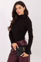 Women's Slim Ribbed Cotton Turtleneck Sweater - Guocali