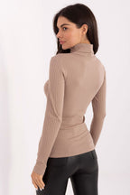 Women's Slim Ribbed Cotton Turtleneck Sweater - Guocali