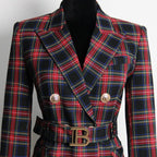 Women's Structured Double-Breasted Belted Blazer – Blazer | GUOCALI – view 3