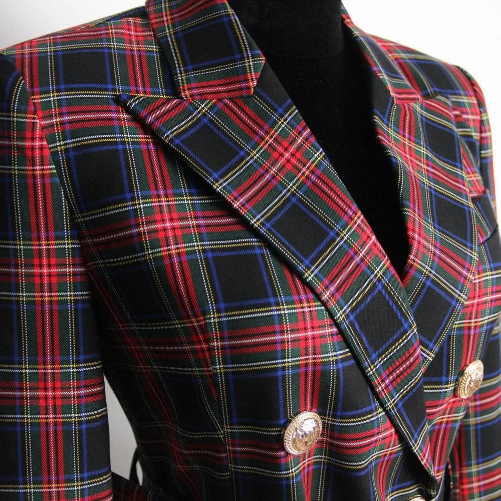 Women's Structured Double-Breasted Belted Blazer – Blazer | GUOCALI – view 5