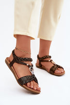 Women's Suede Flat Sandals – Black – Sandals | GUOCALI