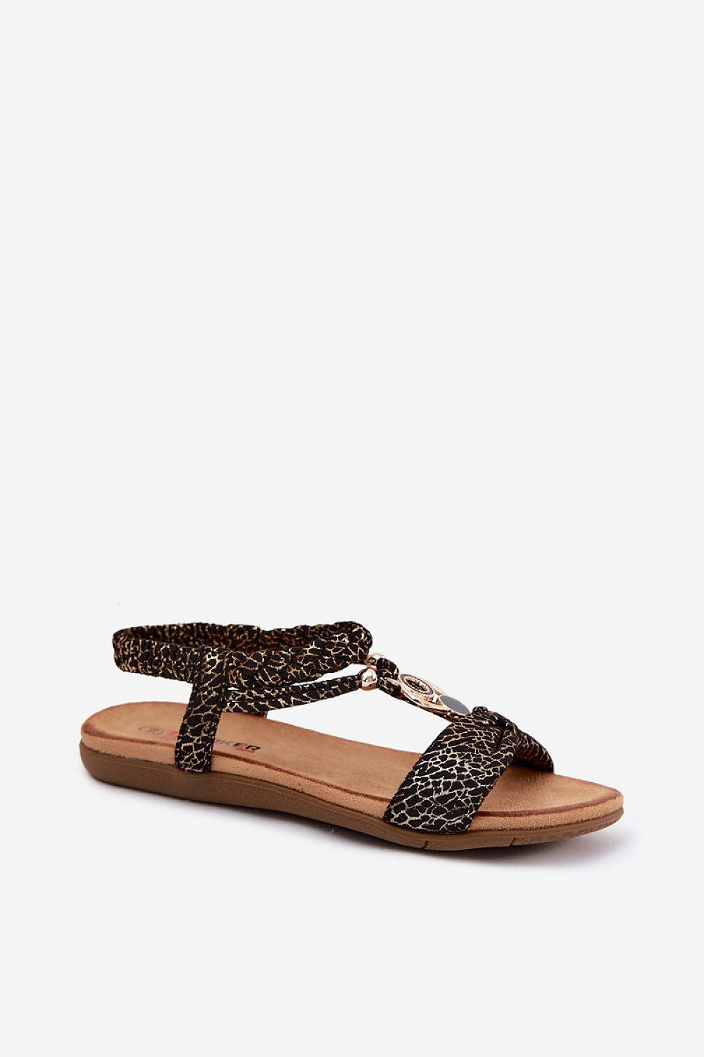 Women's Suede Flat Sandals – Black – Sandals | GUOCALI – view 2