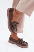 Women's Suede Platform Moccasins – Brown – Moccasins | GUOCALI
