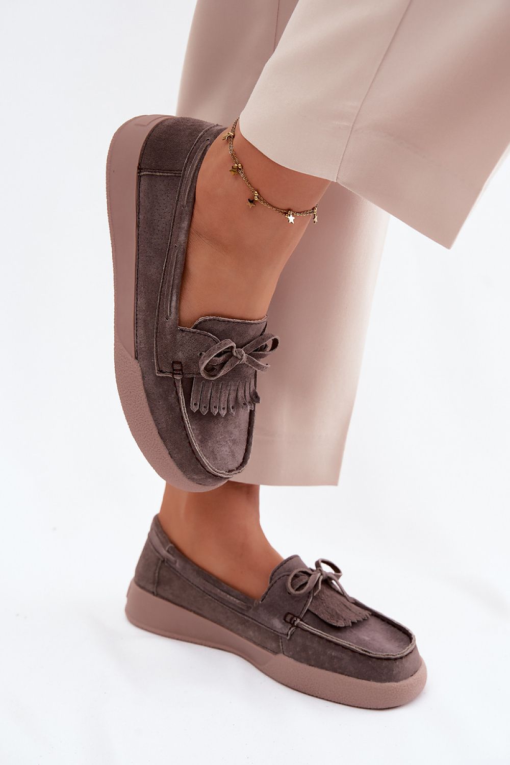 Women's Suede Platform Moccasins – Brown – Moccasins | GUOCALI