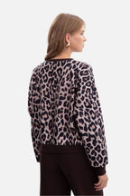 Women's Sweatshirt Animal Print Brushed Knit Crew Neck – Sweatshirt | GUOCALI – view 7