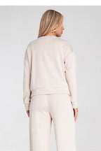 Women's sweatshirt beige pocket detail view