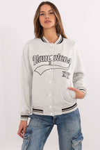 Women's Sweatshirt Collarless Button Front Letter Print – Sweatshirt | GUOCALI