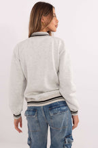 Women's sweatshirt grey cotton blend casual look