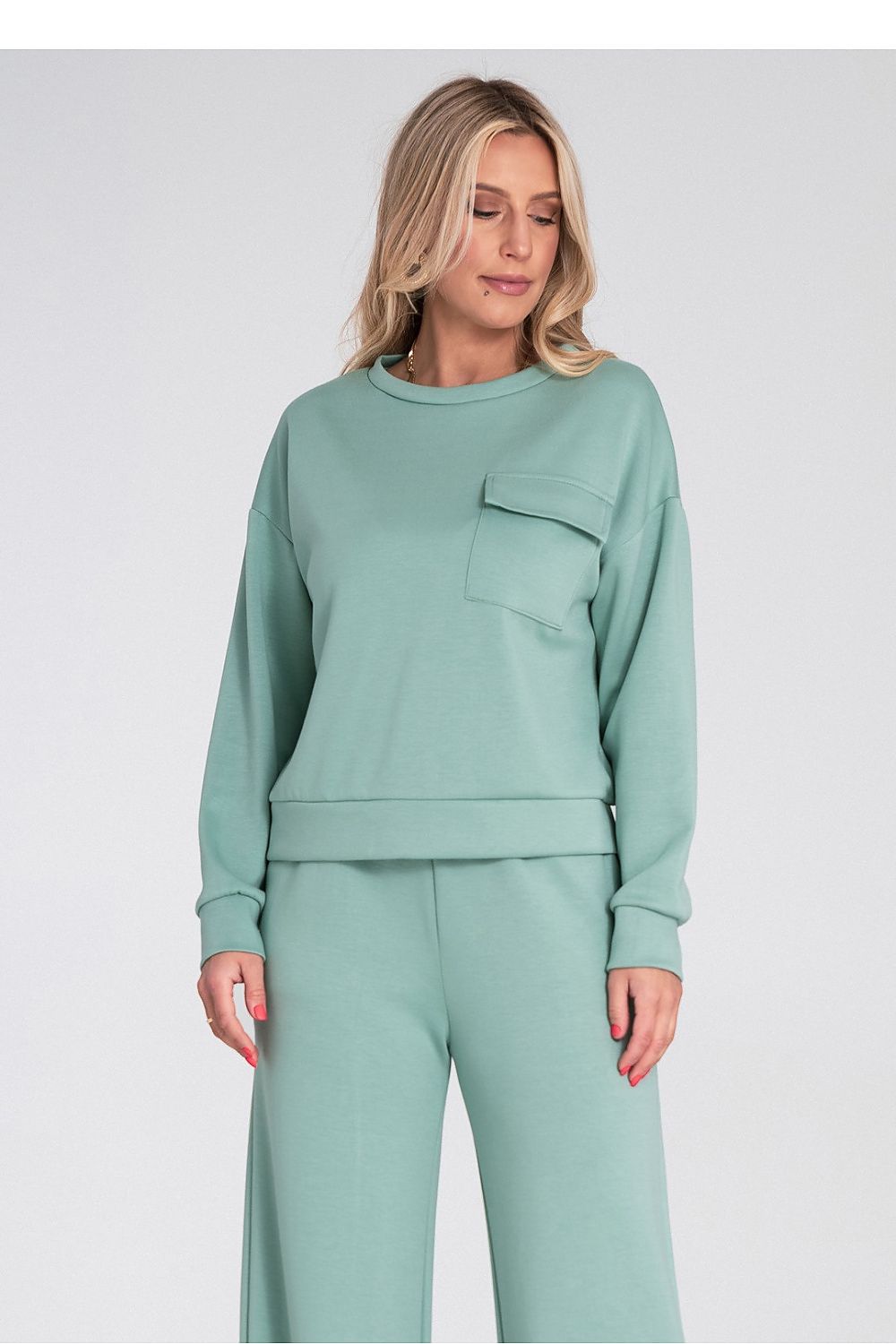 Women's Sweatshirt Crew Neck Chest Flap Pocket – Sweatshirt | GUOCALI