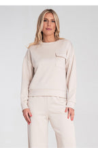 Women's Sweatshirt Crew Neck Chest Flap Pocket – Sweatshirt | GUOCALI – view 11