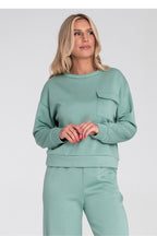 Women's Sweatshirt Crew Neck Chest Flap Pocket – Sweatshirt | GUOCALI – view 2