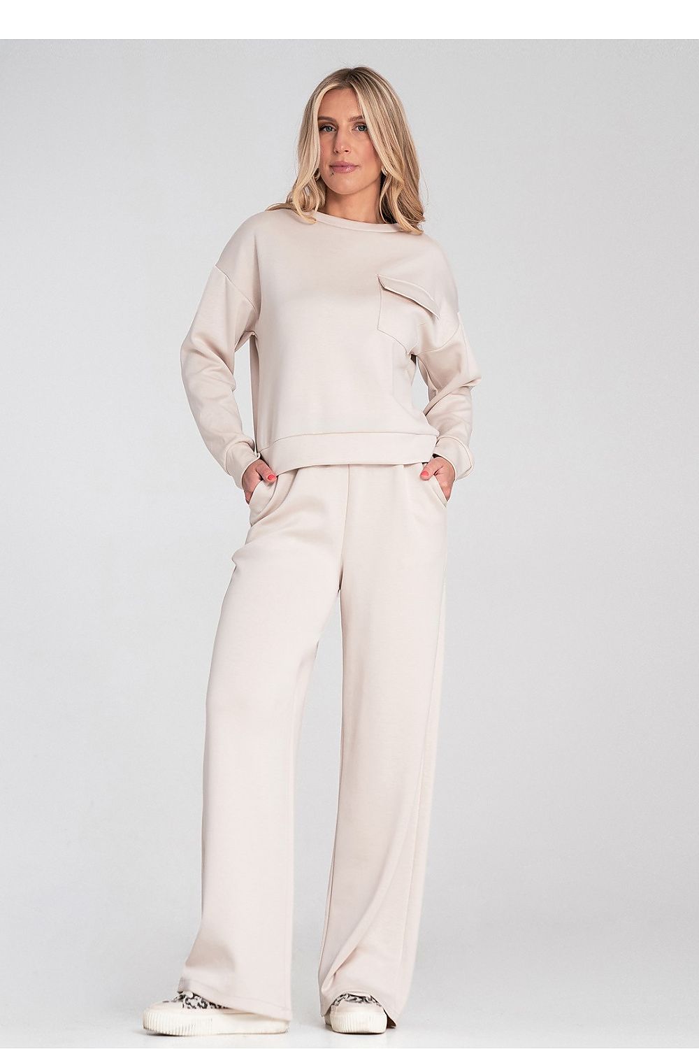 Women's Sweatshirt Crew Neck Chest Flap Pocket – Sweatshirt | GUOCALI – view 9