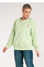 Women's Sweatshirt Crew Neck Embroidered Loose Fit Cotton Blend – Sweatshirt | GUOCALI – view 4