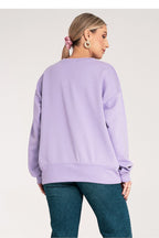 Women's Sweatshirt Crew Neck Embroidered Loose Fit Cotton Blend – Sweatshirt | GUOCALI – view 7