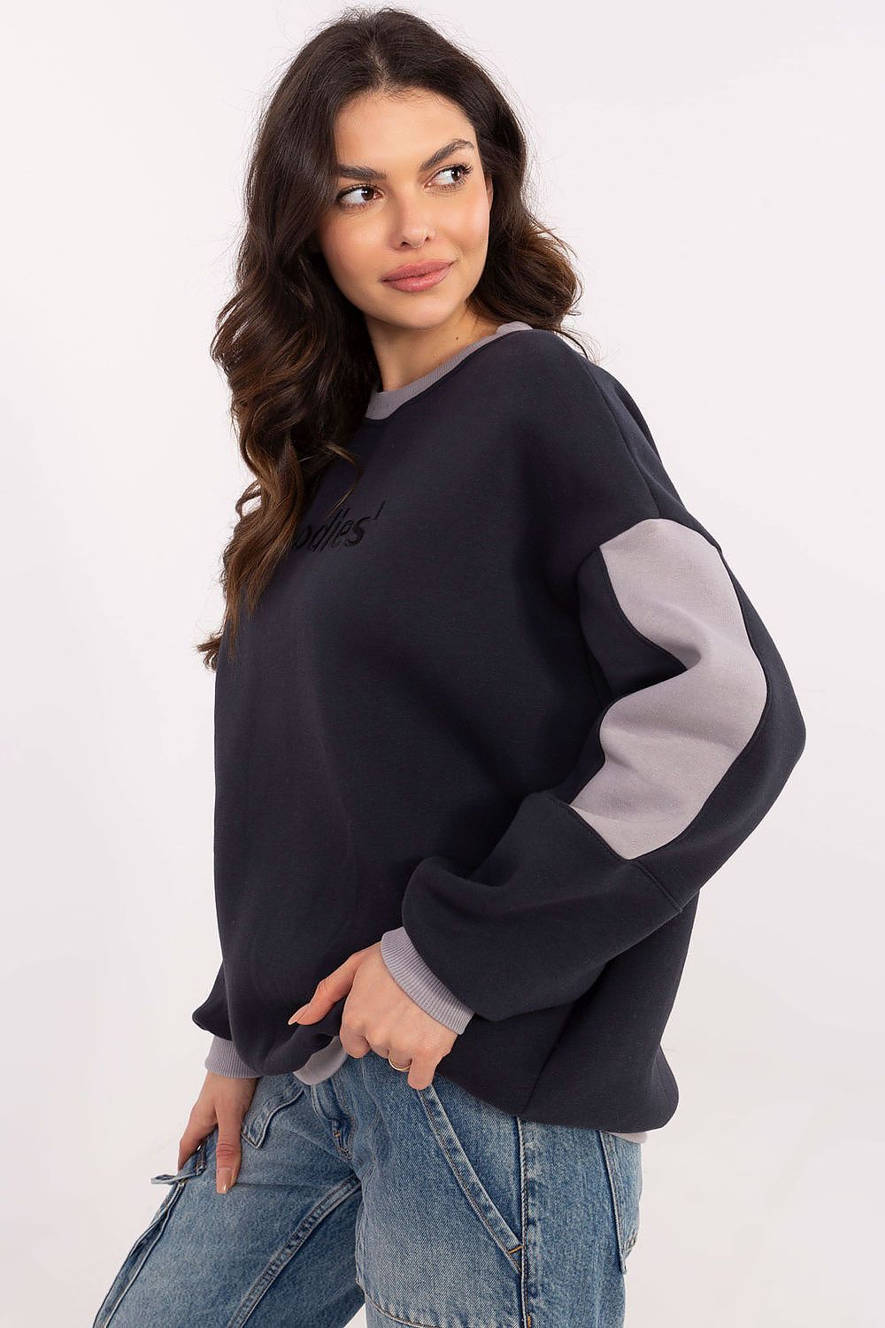 Women's Sweatshirt Crew Neck Embroidered Patches Cotton Blend – Sweatshirt | GUOCALI – view 11