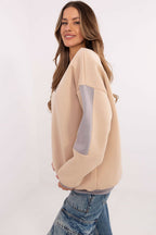 Women's Sweatshirt Crew Neck Embroidered Patches Cotton Blend – Sweatshirt | GUOCALI – view 5