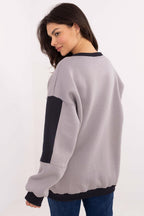 Women's Sweatshirt Crew Neck Embroidered Patches Cotton Blend – Sweatshirt | GUOCALI – view 9