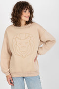 Women's Sweatshirt Crew Neck Front Embroidery Cotton Blend – Sweatshirt | GUOCALI