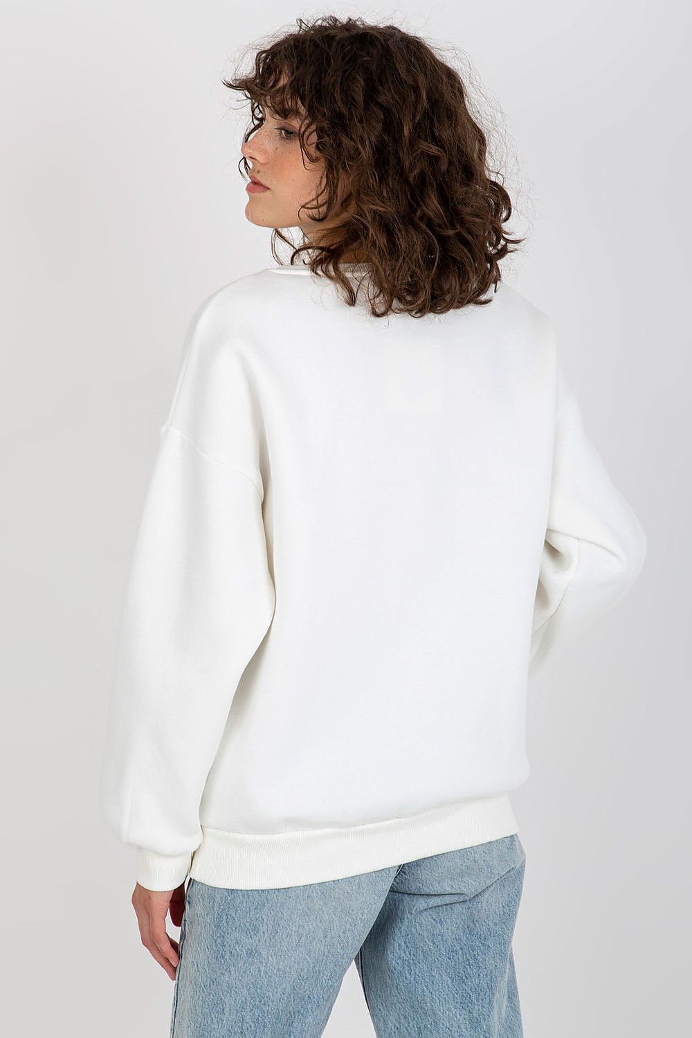 Women's Sweatshirt Crew Neck Front Embroidery Cotton Blend – Sweatshirt | GUOCALI – view 11