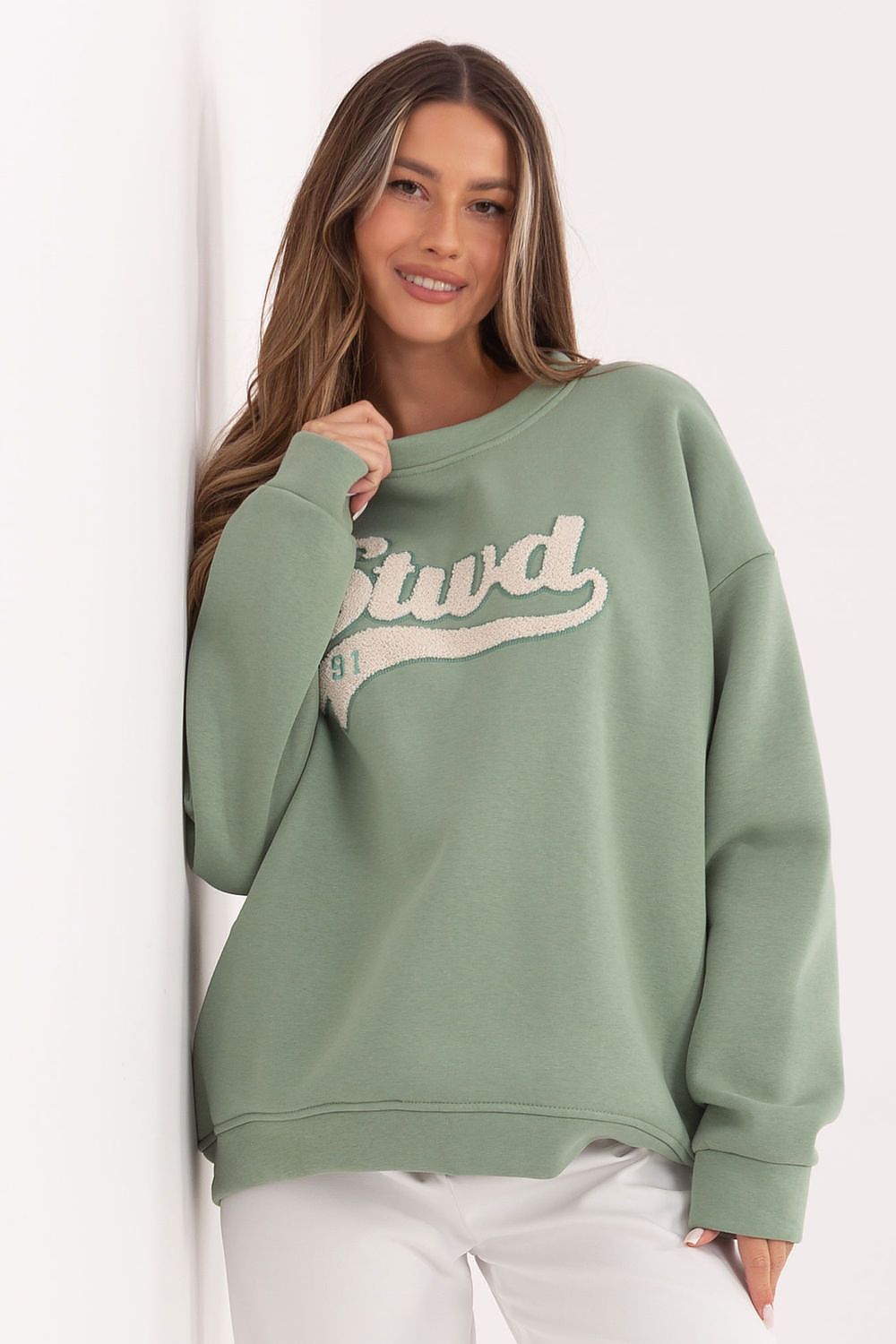 Women's sweatshirt green second shade front view