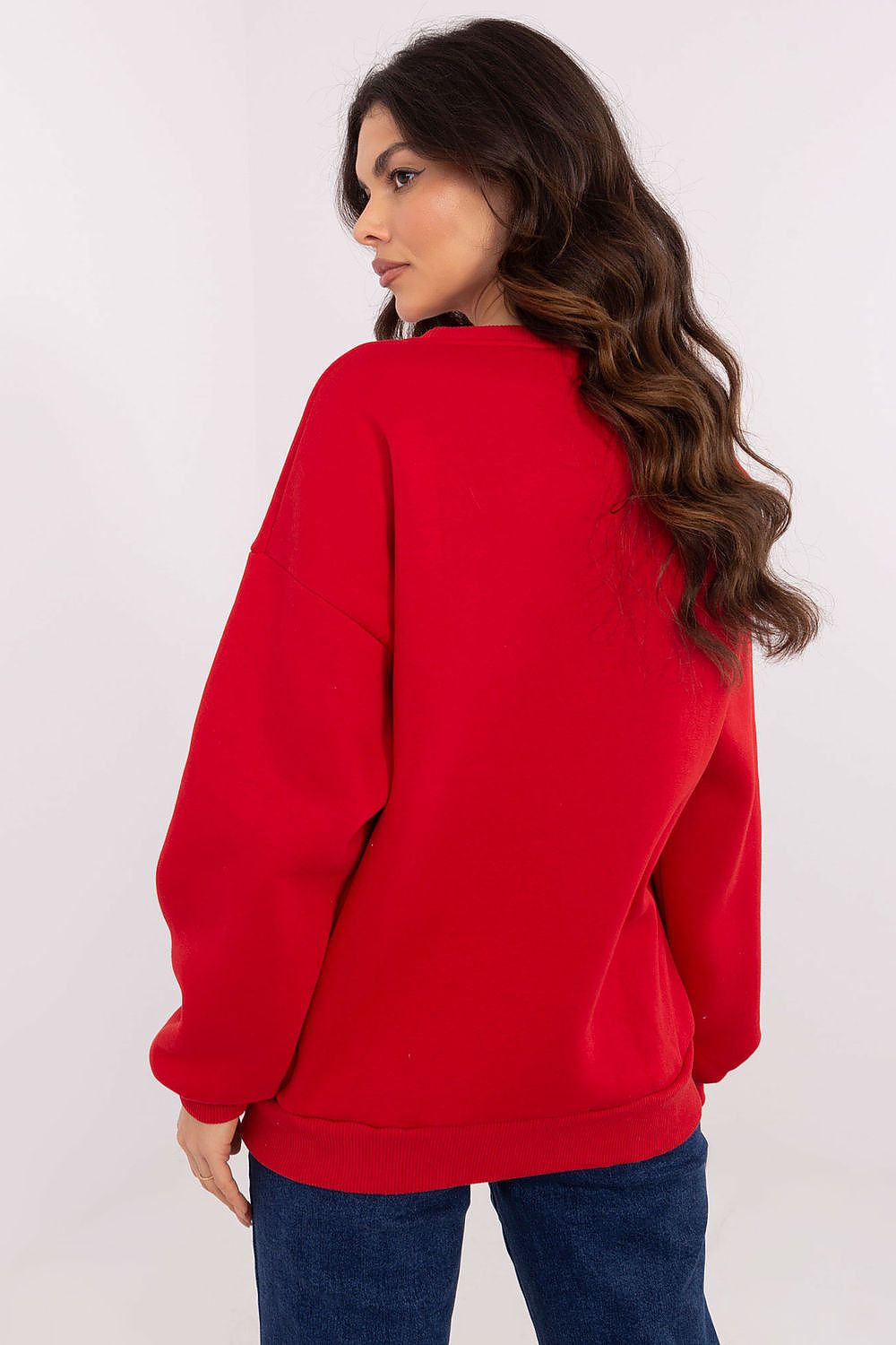 Women's Sweatshirt Crew Neck Graphic Print Patches Cotton Blend – Sweatshirt | GUOCALI – view 3