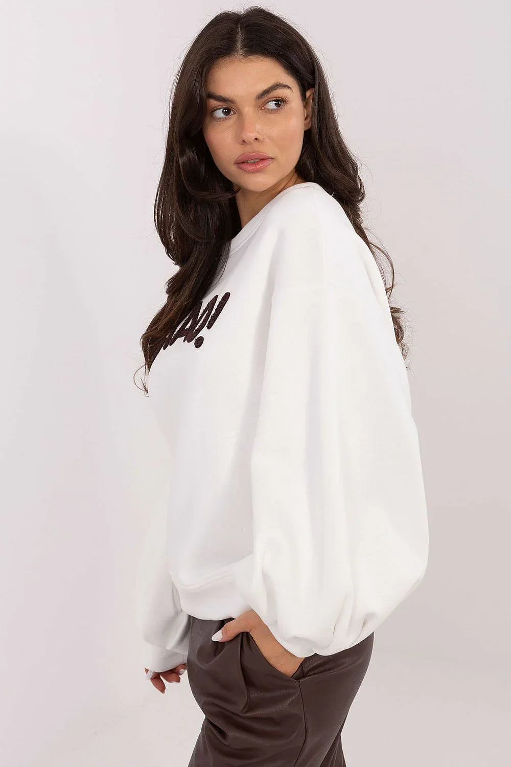 Women's Sweatshirt Crew Neck Graphic Waist Length Cotton Stretch – Sweatshirt | GUOCALI – view 10