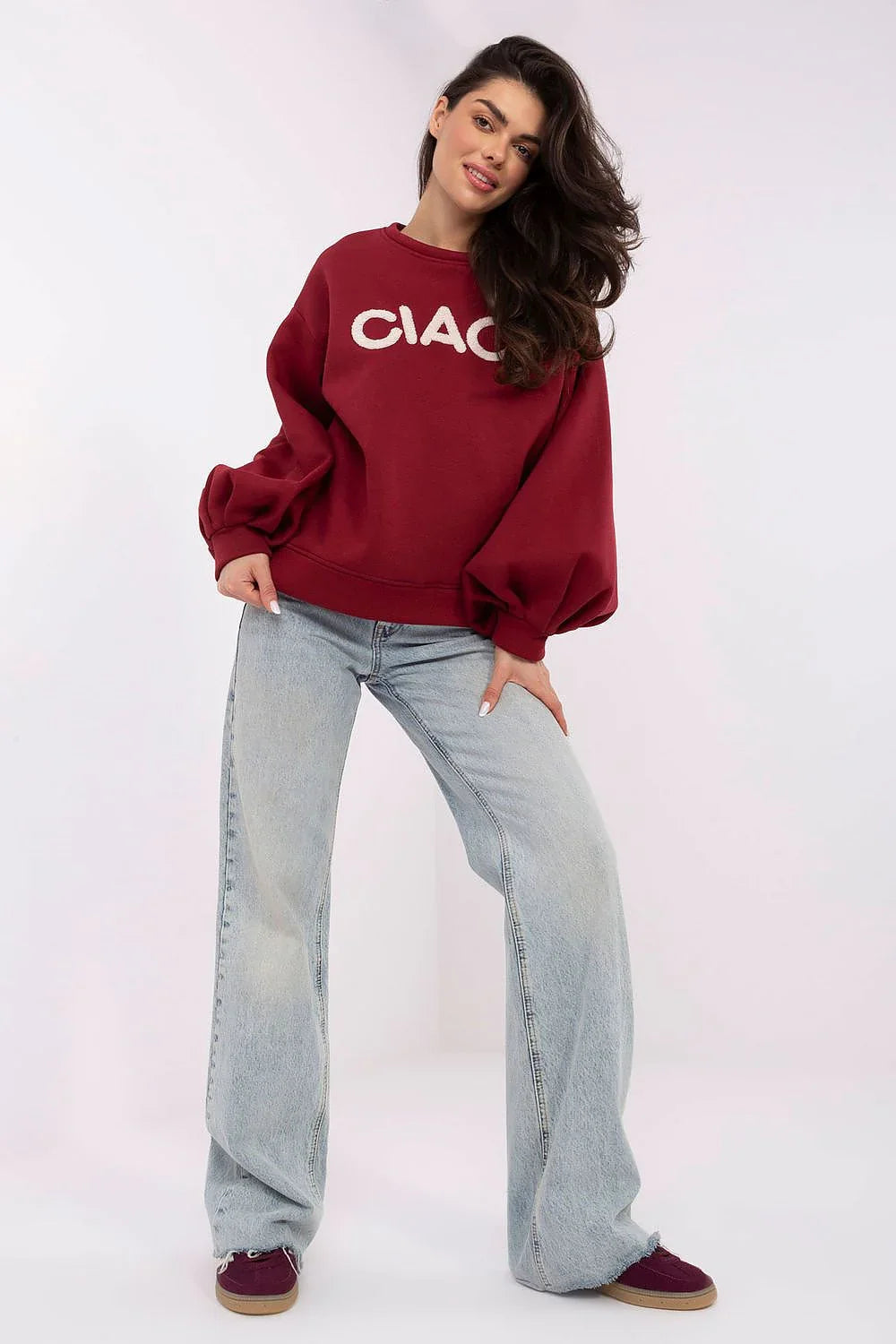 Women's Sweatshirt Crew Neck Graphic Waist Length Cotton Stretch – Sweatshirt | GUOCALI – view 13