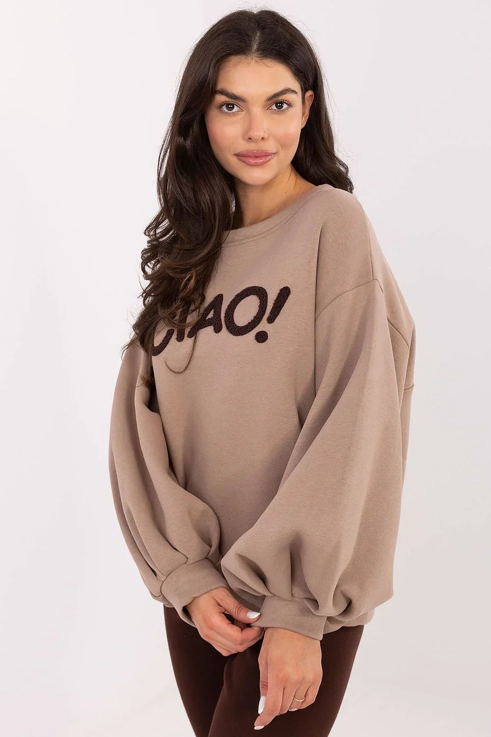 Women's Sweatshirt Crew Neck Graphic Waist Length Cotton Stretch – Sweatshirt | GUOCALI – view 5
