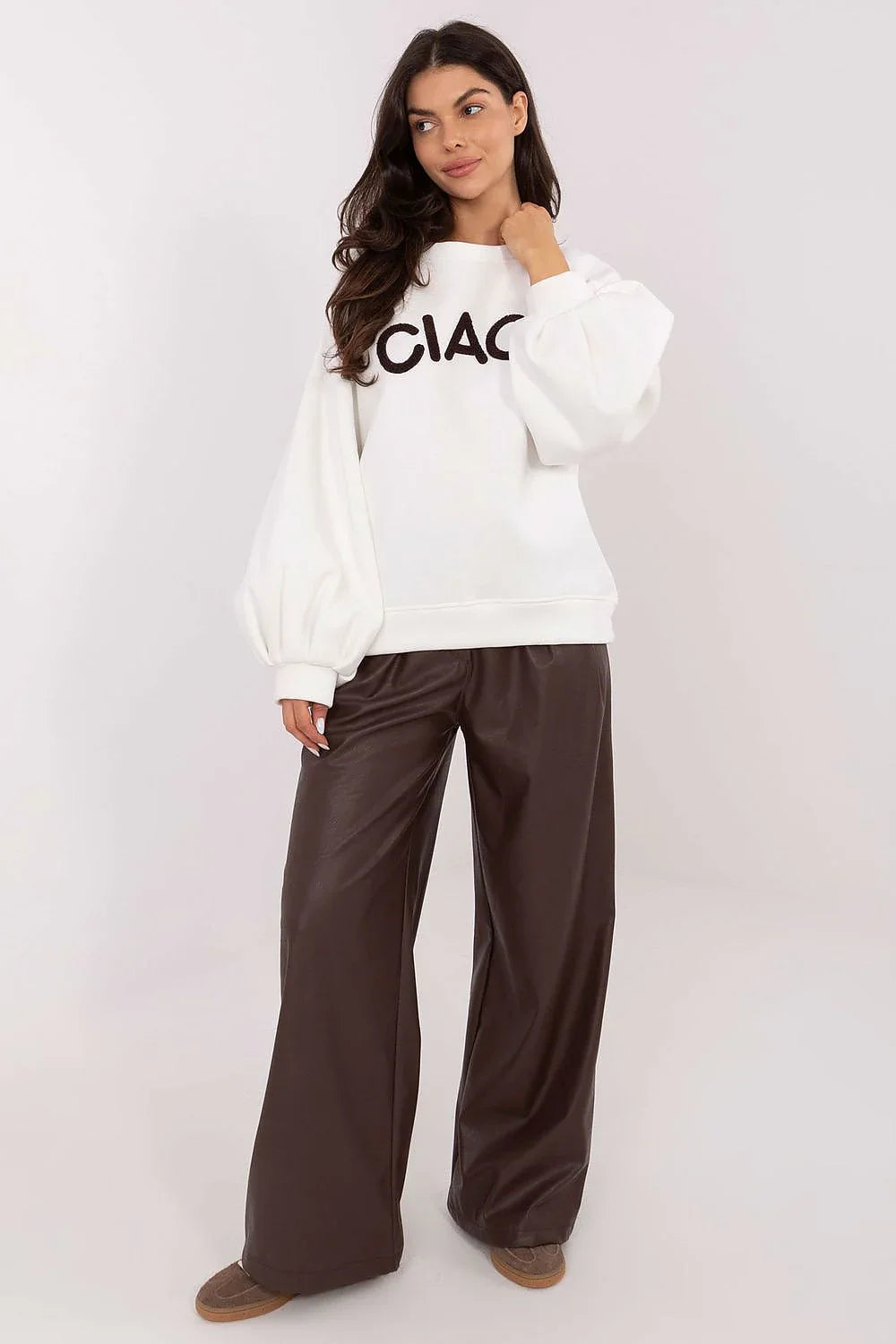 Women's Sweatshirt Crew Neck Graphic Waist Length Cotton Stretch – Sweatshirt | GUOCALI – view 9