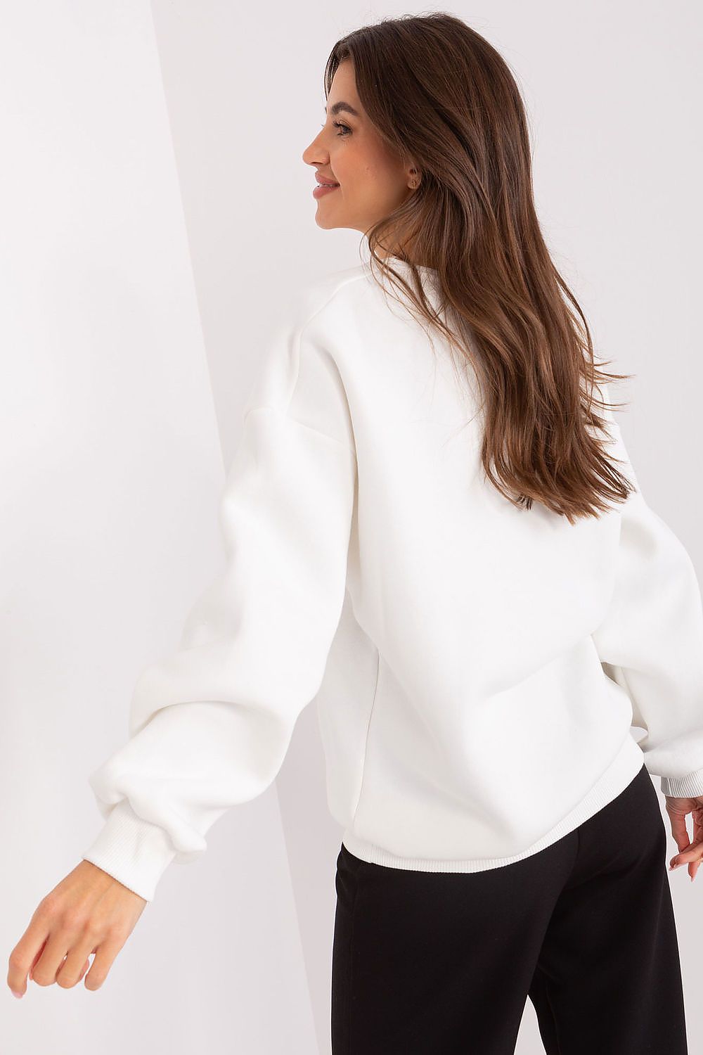 Women's Sweatshirt Crew Neck Letter Print Textured Cotton Blend – Sweatshirt | GUOCALI – view 12