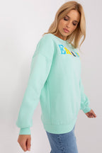 Women's Sweatshirt Crew Neck Letter Print Textured Cotton Blend – Sweatshirt | GUOCALI – view 8