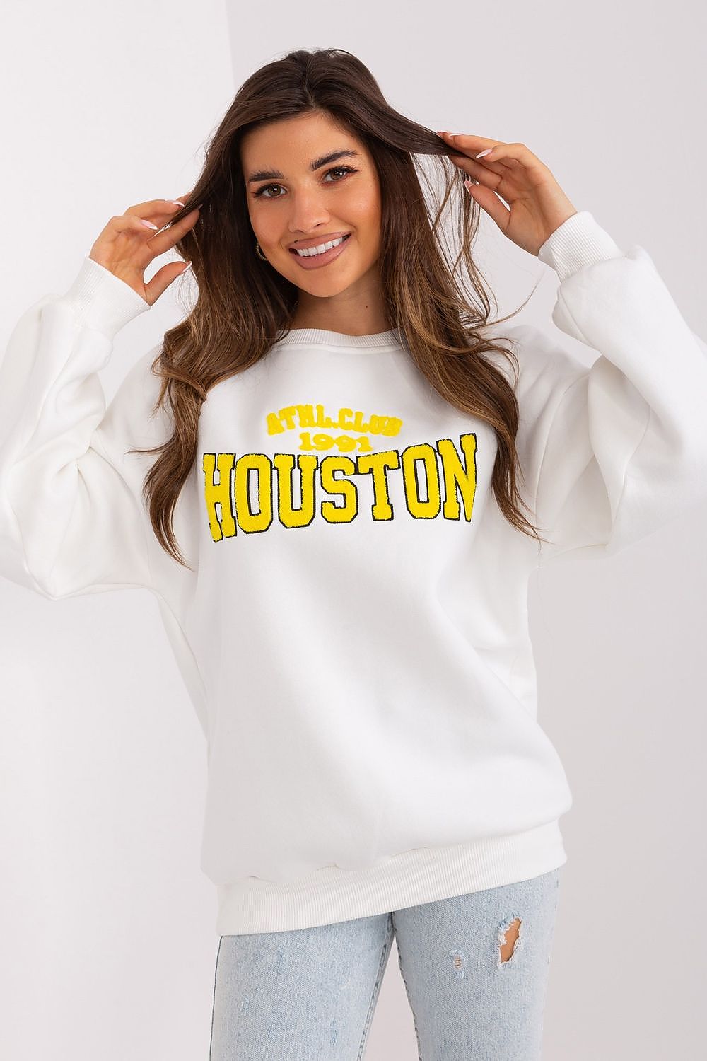 Women's Sweatshirt Crew Neck Logo Print Loose Fit – Sweatshirt | GUOCALI