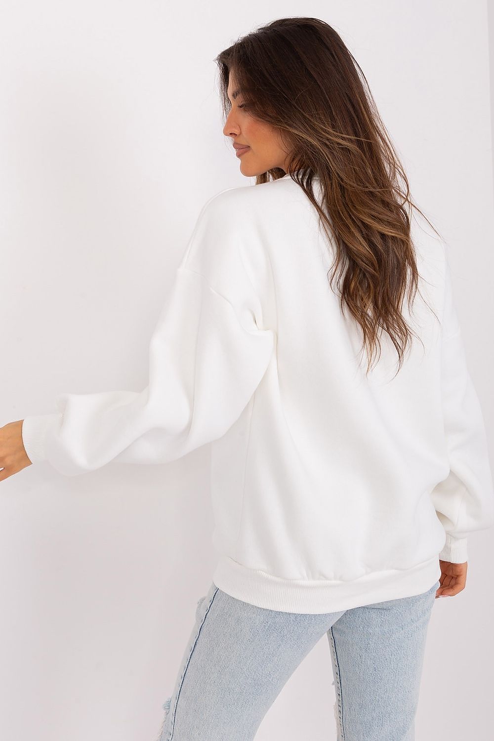 Women's Sweatshirt Crew Neck Logo Print Loose Fit – Sweatshirt | GUOCALI – view 3