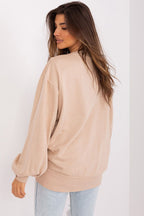 Women's sweatshirt beige everyday outfit view