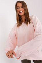 Women's Sweatshirt Crew Neck Oversized Solid Cotton Blend – Sweatshirt | GUOCALI – view 13