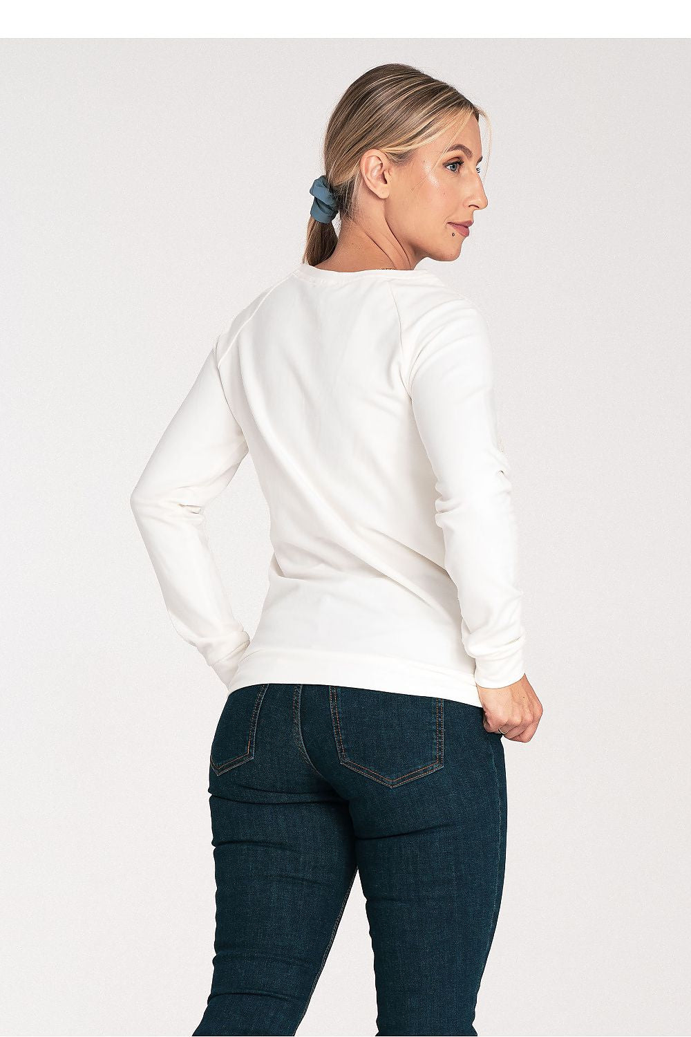 Women's Sweatshirt Crew Neck Raglan Textured Cotton – Sweatshirt | GUOCALI – view 6